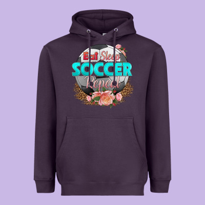 Eat Sleep Soccer Repeat Heavyweight Hoodie Designed By Hra Design Shop