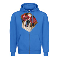 True Royal saint bernard with love glasses Zipper Hoodie - RanaPortraitStore