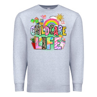 Heather Grey childcare life Premium Sweatshirt - AdoDesignShop