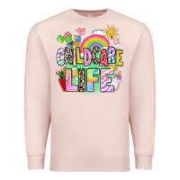 Pale Pink childcare life Premium Sweatshirt - AdoDesignShop