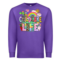 Purple childcare life Premium Sweatshirt - AdoDesignShop