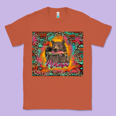 Mama Bear Leopard And Aztec Classic Tee Designed By Ranaportraitstore