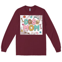 Burgundy dog mom Long Sleeve Tee - MaliasSmallBusiness