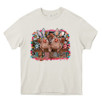 Cream Happy Easter Heavy Core Tee - CowhideDigitalArt