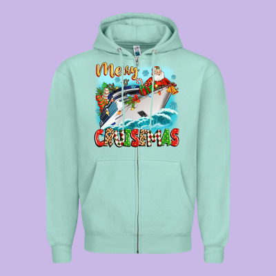 Merry Cruisemas Zipper Hoodie Designed By Zillion Design Studio