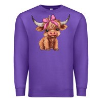 Purple cute  heifer Premium Sweatshirt - AdoDesignShop