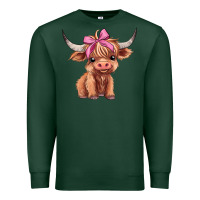 Sports Green cute  heifer Premium Sweatshirt - AdoDesignShop