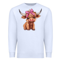 White cute  heifer Premium Sweatshirt - AdoDesignShop