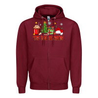 Burgundy 'tis the season christmas Zipper Hoodie - Zillion Design Studio