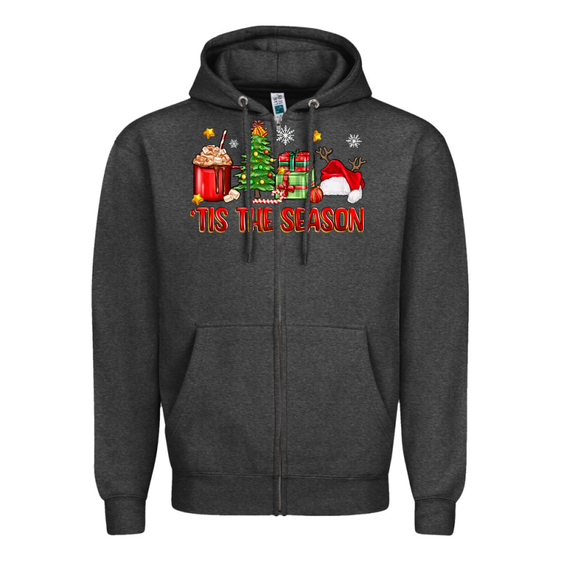 'tis The Season Christmas Zipper Hoodie by Zillion Design Studio | Teevron