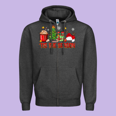 Zipper Hoodie 'tis the season christmas