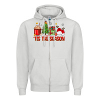 Dove Grey 'tis the season christmas Zipper Hoodie - Zillion Design Studio