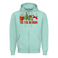 Seafoam 'tis the season christmas Zipper Hoodie - Zillion Design Studio
