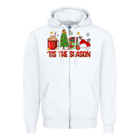 White 'tis the season christmas Zipper Hoodie - Zillion Design Studio