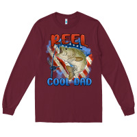 Burgundy reel cool dad Long Sleeve Tee - MaliasSmallBusiness