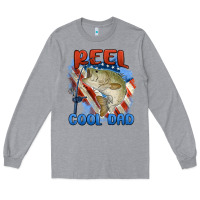 Heather Grey reel cool dad Long Sleeve Tee - MaliasSmallBusiness