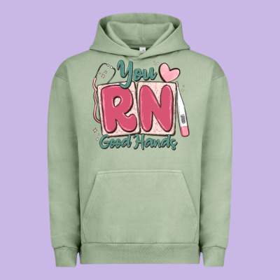 You Rn Good Hands Registered Nurse Urban Hoodie Designed By Maliassmallbusiness