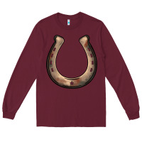 Burgundy western horseshoe Long Sleeve Tee - BarkalooDesign