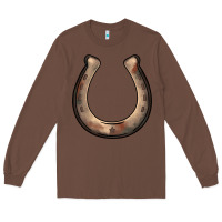 Chestnut western horseshoe Long Sleeve Tee - BarkalooDesign