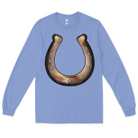 Colony Blue western horseshoe Long Sleeve Tee - BarkalooDesign