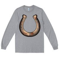 Heather Grey western horseshoe Long Sleeve Tee - BarkalooDesign