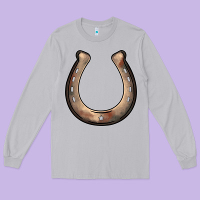Western Horseshoe Long Sleeve Tee Designed By Barkaloodesign