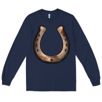 Navy western horseshoe Long Sleeve Tee - BarkalooDesign