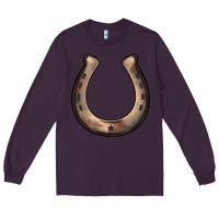 Plum western horseshoe Long Sleeve Tee - BarkalooDesign