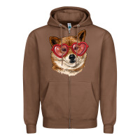 Shiba Inu With Love Glasses Zipper Hoodie | Teevron