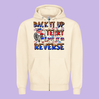 Zipper Hoodie back it up terry put it in reverse billie wilder