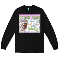 Black fueled by iced coffee and anxiety Long Sleeve Tee - MaliasSmallBusiness