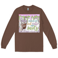 Chestnut fueled by iced coffee and anxiety Long Sleeve Tee - MaliasSmallBusiness