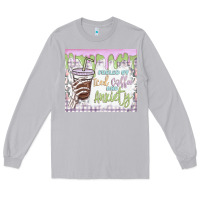 Moon Dust fueled by iced coffee and anxiety Long Sleeve Tee - MaliasSmallBusiness