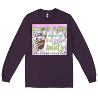 Plum fueled by iced coffee and anxiety Long Sleeve Tee - MaliasSmallBusiness