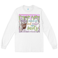 White fueled by iced coffee and anxiety Long Sleeve Tee - MaliasSmallBusiness