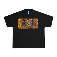 Black texas map bull skull sunflower leopard licence plate Urban Heavy Tee - Artiststas