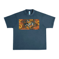 Midnight Navy texas map bull skull sunflower leopard licence plate Urban Heavy Tee - Artiststas