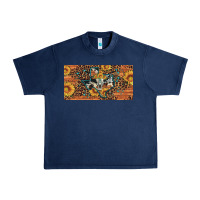 Navy texas map bull skull sunflower leopard licence plate Urban Heavy Tee - Artiststas