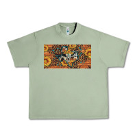 Oil Green texas map bull skull sunflower leopard licence plate Urban Heavy Tee - Artiststas