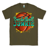 Army Green basketball junkie Classic Tee - texasbilliewilder