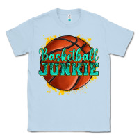 Dusty Blue basketball junkie Classic Tee - texasbilliewilder