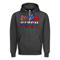 Charcoal Heather boom bitch get out the way Zipper Hoodie - texasbilliewilder