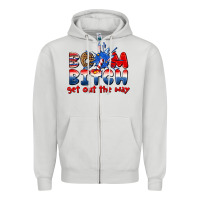 Dove Grey boom bitch get out the way Zipper Hoodie - texasbilliewilder