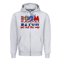 Heather Grey boom bitch get out the way Zipper Hoodie - texasbilliewilder