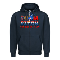 Navy boom bitch get out the way Zipper Hoodie - texasbilliewilder