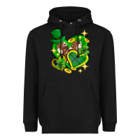 Black St. Patrick's Day lucky heart Heavyweight Hoodie - Neo Western