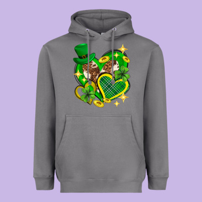 St. Patrick's Day Lucky Heart Heavyweight Hoodie Designed By Neo Western
