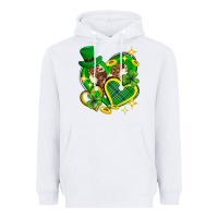 White St. Patrick's Day lucky heart Heavyweight Hoodie - Neo Western