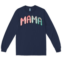 Navy mama christmas plaid Long Sleeve Tee - MaliasSmallBusiness