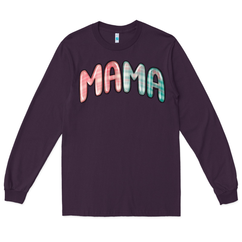Mama Christmas Plaid Long Sleeve Tee by MaliasSmallBusiness | Teevron